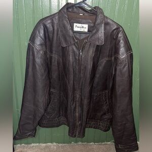 PIONEER Men's Brown Leather Jacket